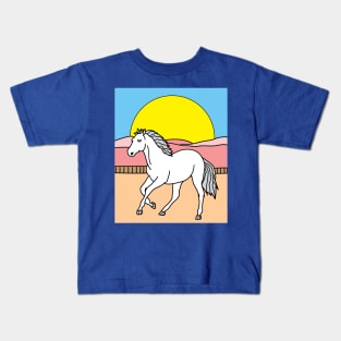 Horses Rider Pony Girl Kids T-Shirt